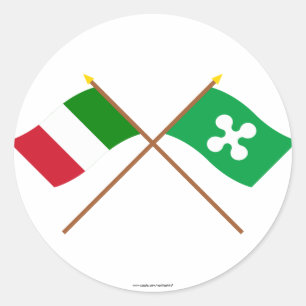 Italië en Lombardije staken de vlag over Ronde Sticker