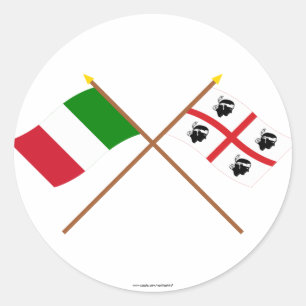 Italië en Sardinië staken de vlaggen over Ronde Sticker