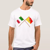 Italië en Sicilië kruisen vlaggen T-shirt (Voorkant)