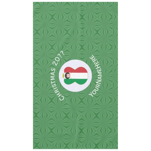 Italië Engel Kerstvlag Personaliseer Horizontaal Tafelkleed (Voorkant)