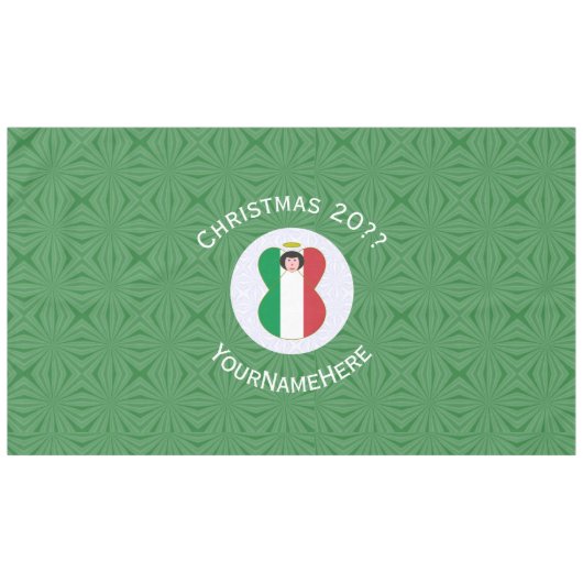 Italië Engel Kerstvlag Personaliseer Horizontaal Tafelkleed (Voorkant (Horizontaal))