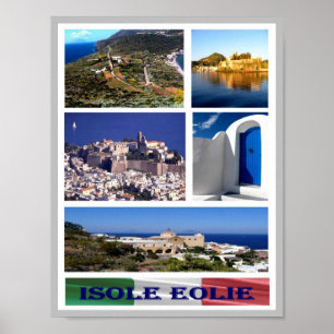 Italië - Eolische eilanden - Mozaïek - Poster