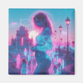 Italië | Ethische Droomstad Vaporwave Retrowave Magneet