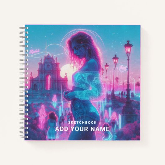 Italië | Ethische Vaporwave Retrowave, Aangepaste  Notitieboek (Voorkant)