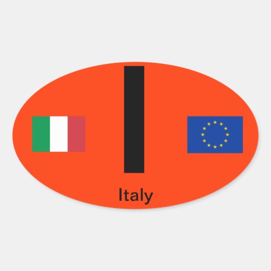 Italië - Euro-stijl ovale Sticker (Voorkant)