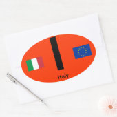 Italië - Euro-stijl ovale Sticker (Envelop)