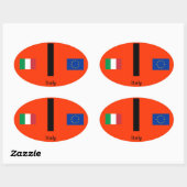 Italië - Euro-stijl ovale Sticker (Vel)
