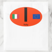 Italië - Euro-stijl ovale Sticker (Tas)