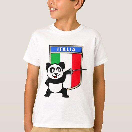 Italië Fencing Panda T-shirt (Voorkant)