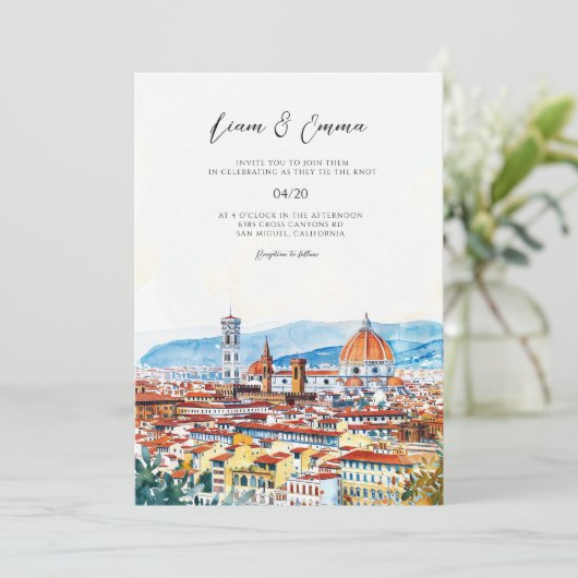  Italië Firenze landschapsbruiloft Kaart (Staand voorkant)