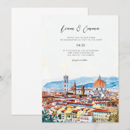 Italië Firenze landschapsbruiloft Kaart (Voorkant / Achterkant)