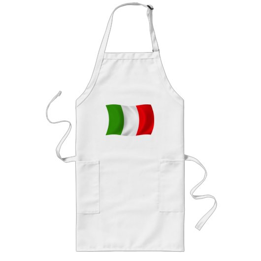 Italië Flag Apron Lang Schort (Voorkant)