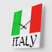 ITALIË FLAG Clock Vierkante Klok (Hoek)