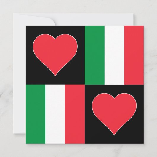 Italië Flag Heart Patriotic Italiaanse Greep Kaart (Voorkant)