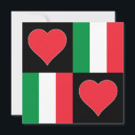 Italië Flag Heart Patriotic Italiaanse Greep Kaart<br><div class="desc">Cute square Italy wenskaarten voor trots Italiaans volk. Met het unieke gevarieerde patroon gemaakt van rode harten en de Italiaanse nationale vlag. Werkt goed als een uitnodiging voor patriottische Italiaanse feestelijkheden,  gericht tot vrienden en familie in Italië,  of voor patriottische kunst en ambachtelijke projecten!</div>