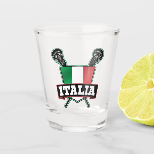 Italië Flag Italia Lacrosse Shot Glas (Voorkant)