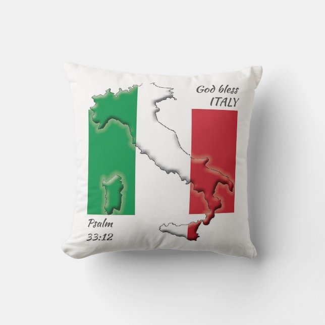 ITALIË FLAG Patriottic Scripting Custom Kussen (Voorkant)