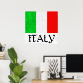 ITALIË FLAG Poster (Thuiskantoor)