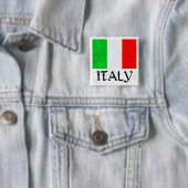 ITALIË FLAG VIERKANTE BUTTON 5,1 CM (In situ)