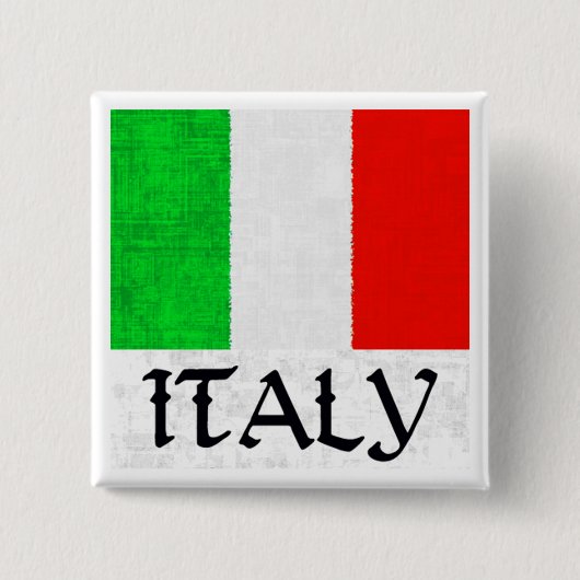 ITALIË FLAG VIERKANTE BUTTON 5,1 CM (Voorkant)