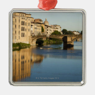 Italië, Florence, brug over de Arno Metalen Ornament