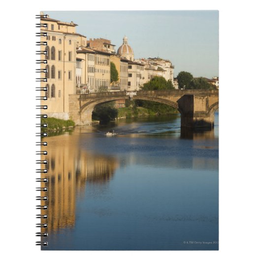 Italië, Florence, brug over de Arno Notitieboek (Voorkant)