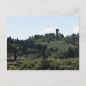 Italië, Florence, Castle op de heuvel Briefkaart (Voorkant)