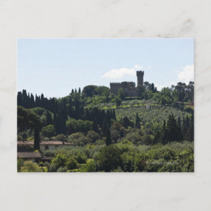 Italië, Florence, Castle op de heuvel Briefkaart
