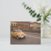 Italië, Florence. Fiat 800 Rally kruist Arno Briefkaart (Staand voorkant)