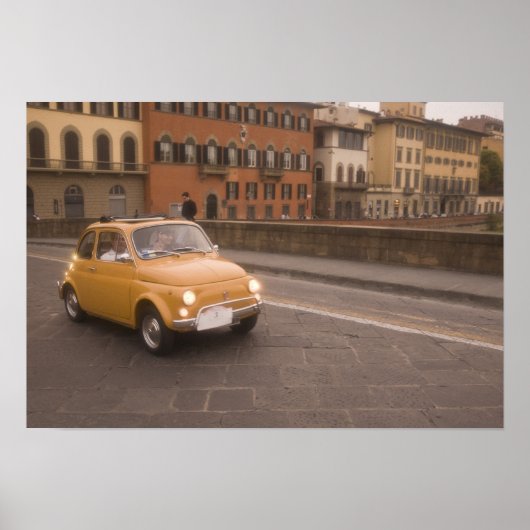 Italië, Florence. Fiat 800 Rally kruist Arno Poster (Voorkant)