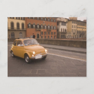 Italië, Florence. Fiat 800 Rally steekt Arno over Briefkaart