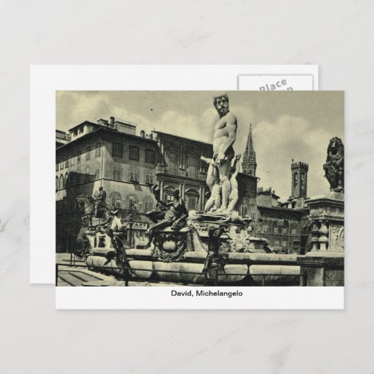 Italië, Florence, Firenze, 1908, David, Michelange Briefkaart (Voorkant / Achterkant)