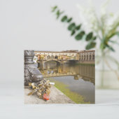 Italië, Florence, Love Locks en Reflections in Briefkaart (Staand voorkant)