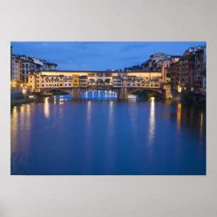 Italië, Florence, nachtelijke reflecties in de Poster