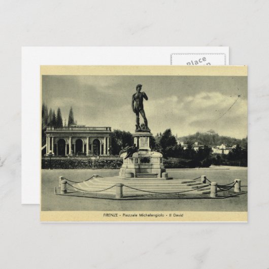 Italië, Florence, Piazzale Michelangelo, David Briefkaart (Voorkant / Achterkant)