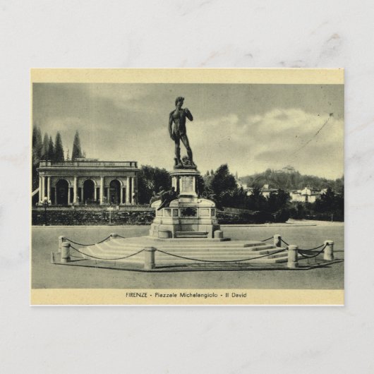 Italië, Florence, Piazzale Michelangelo, David Briefkaart (Voorkant)