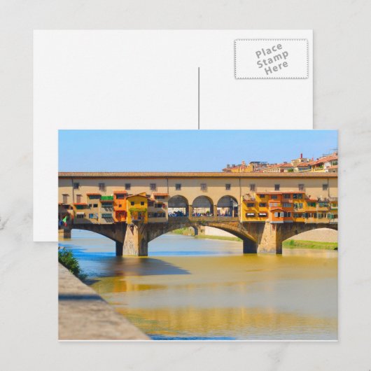 Italië, Florence, Ponte Vecchio Briefkaart (Voorkant / Achterkant)