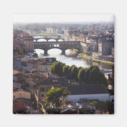Italië, Florence, Ponte Vecchio en de Arno Magneet (Voorkant)