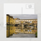 Italië, Florence, Reflectie in de Arno Briefkaart (Voorkant / Achterkant)
