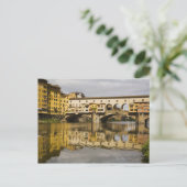 Italië, Florence, Reflectie in de Arno Briefkaart (Staand voorkant)