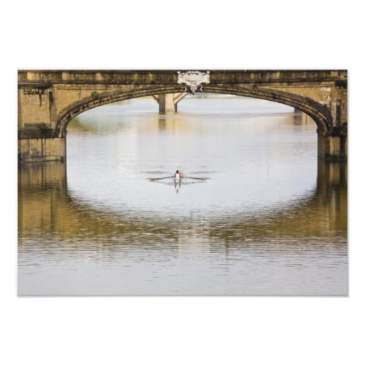 Italië, Florence, Roeien met Foto Afdruk (Voorkant)