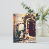 ** Italië Florence Scooter AP12 Cobblestone Briefkaart (Staand voorkant)