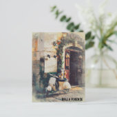 ** Italië Florence Scooter AP12 Cobblestone Briefkaart (Staand voorkant)