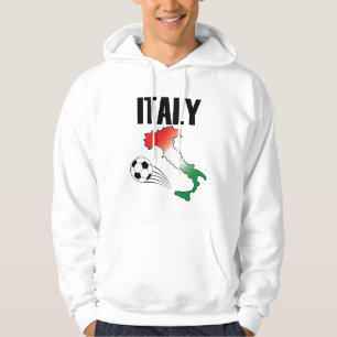 Italië Football Fan Map Boot Voetbal Hoodie