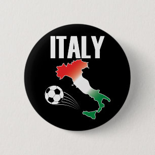 Italië Football Fan Map Boot Voetbal Ronde Button 5,7 Cm