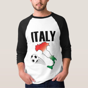 Italië Football Fan Map Boot Voetbal T-shirt