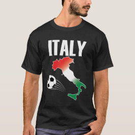 Italië Football Fan Map Boot Voetbal T-shirt