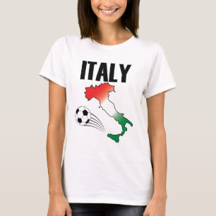 Italië Football Fan Map Boot Voetbal T-shirt
