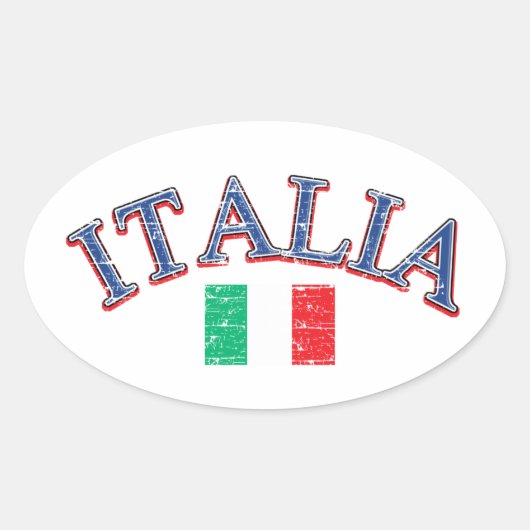 Italië football ontwerp ovale sticker (Voorkant)
