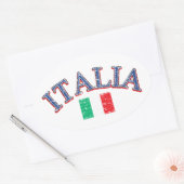 Italië football ontwerp ovale sticker (Envelop)